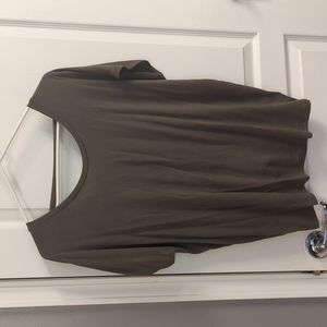 Express Olive green top with v shaped back and knot